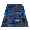 Blue Color War Rug 4' 1" x 5' 10" (ft) - No. P28033