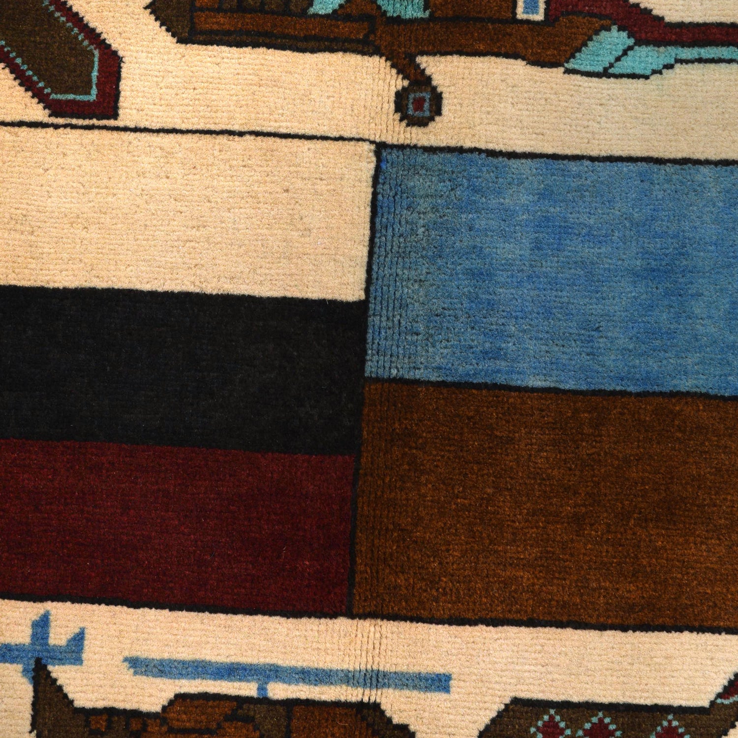 Handmade War Rug 3' 4" x 4' 11" (ft) - No. P28036