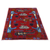 Red Color War Rug 3' 5" x 4' 10" (ft) - No. P28041