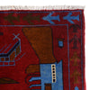 Red Color War Rug 3' 5" x 4' 10" (ft) - No. P28041