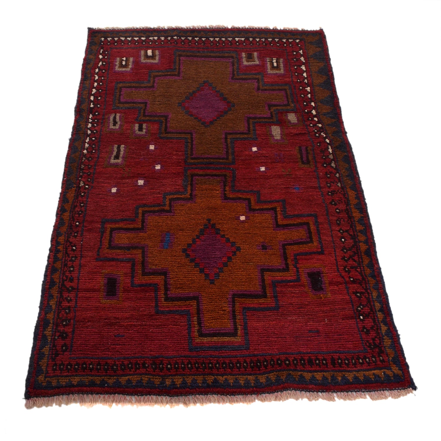 Red Baluchi Carpet 2' 9"x 4' 3" (ft) - No. P29105
