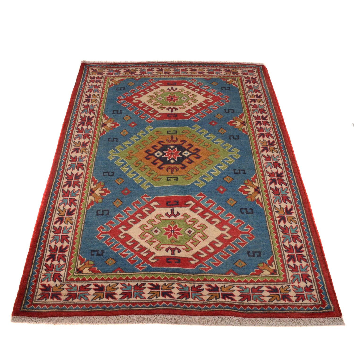 Blue Kazak Rug 3' 3" x 4' 8" (ft) - No. P34045