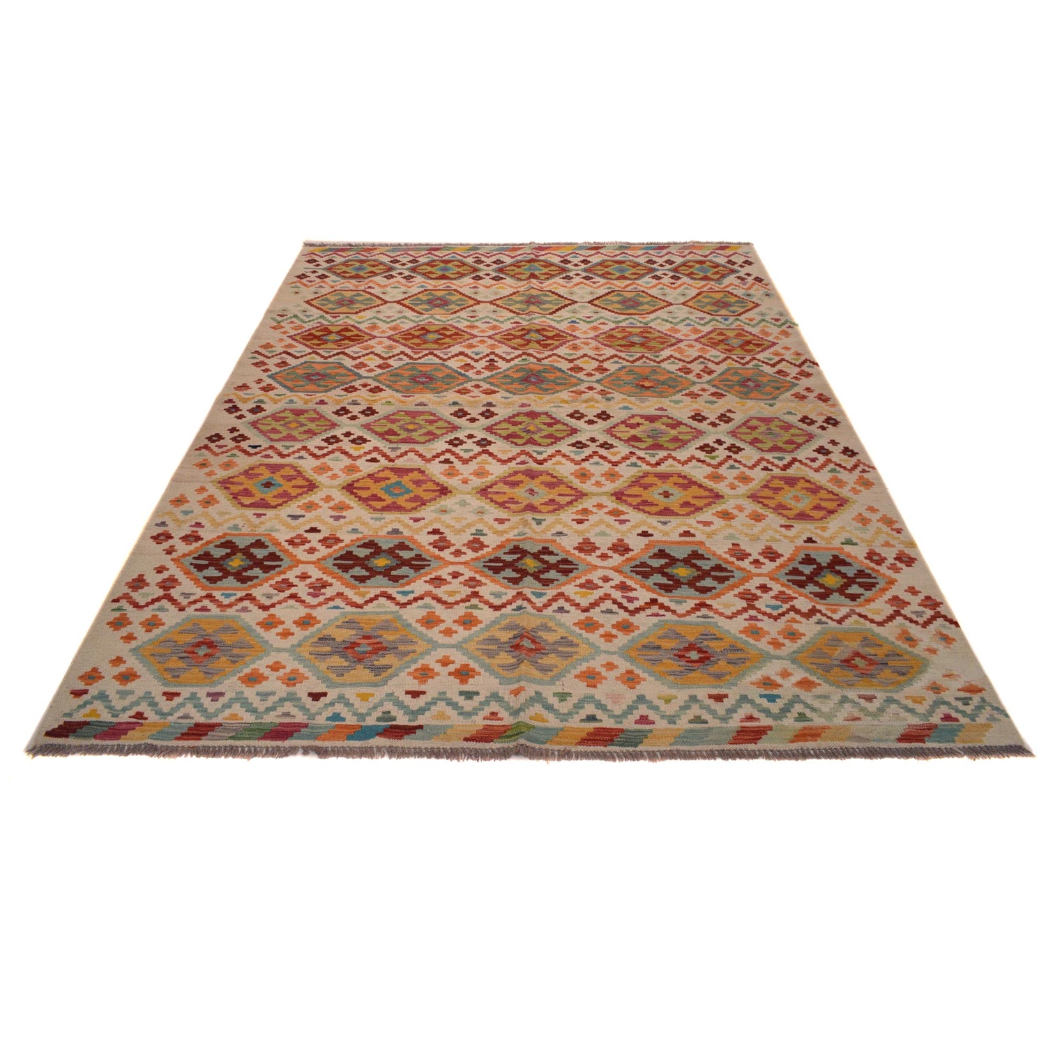 Handmade Vegetable Kilim 6' 0" x 8' 1" (ft) - No. P34304