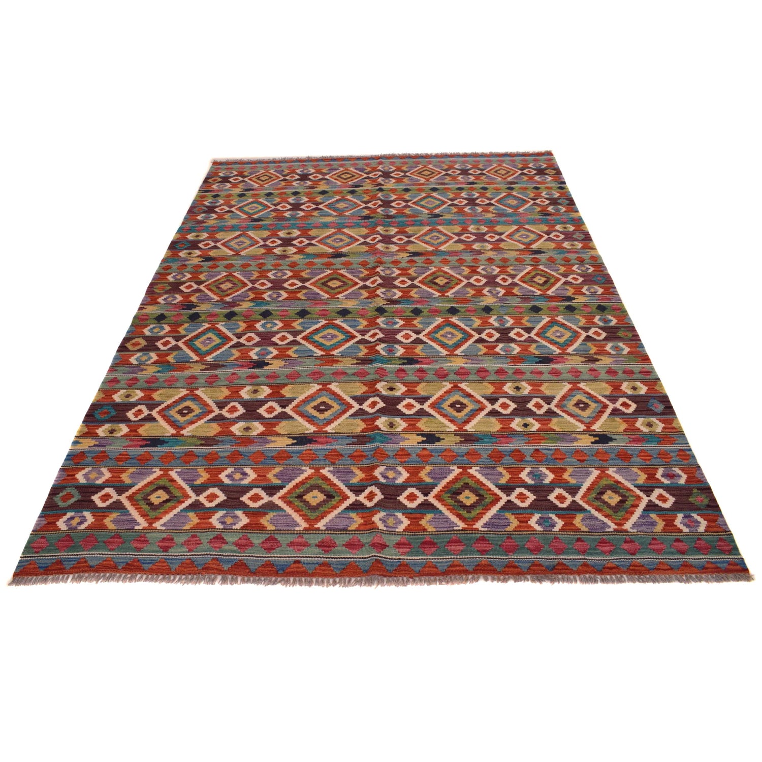 Handmade Vegetable Kilim 5' 5" x 8' 1" (ft) - No. P34341
