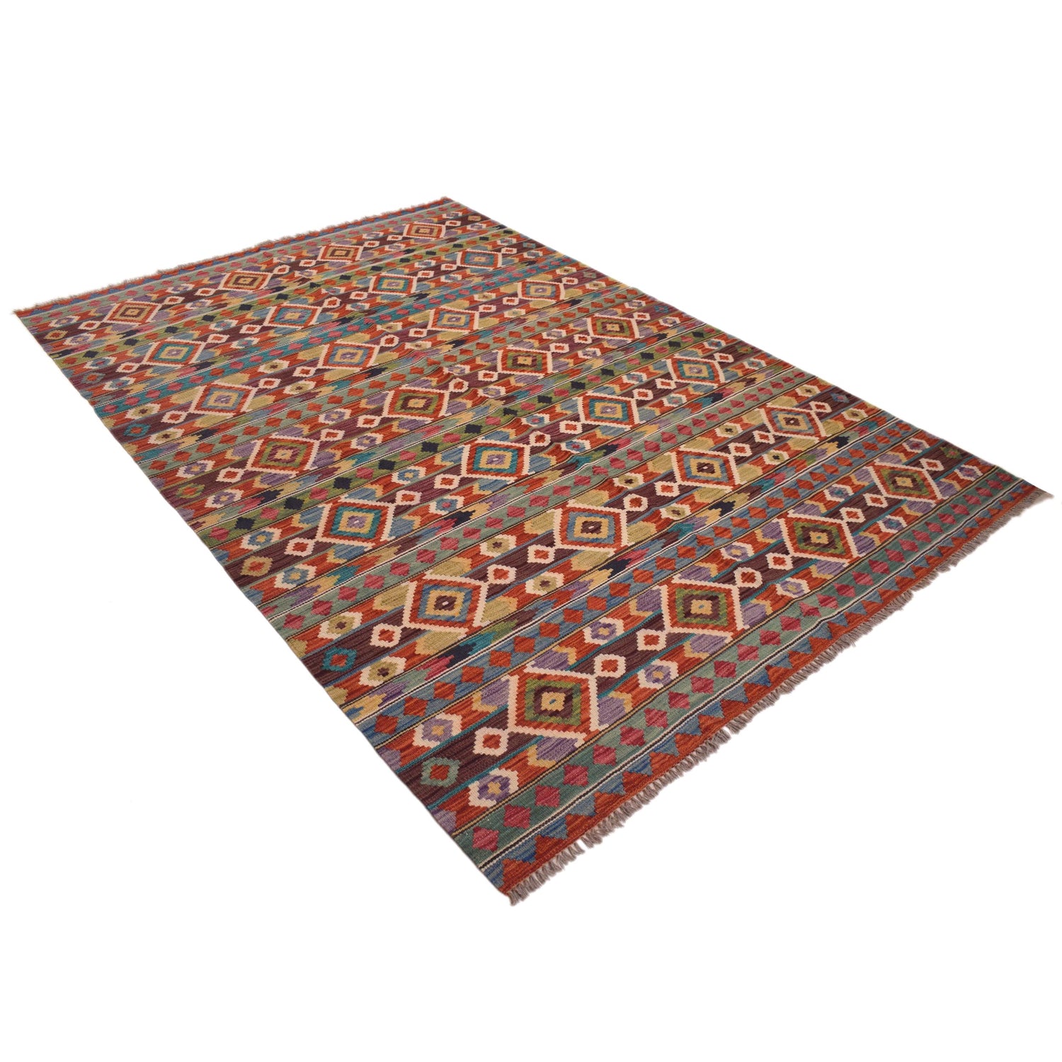Handmade Vegetable Kilim 5' 5" x 8' 1" (ft) - No. P34341
