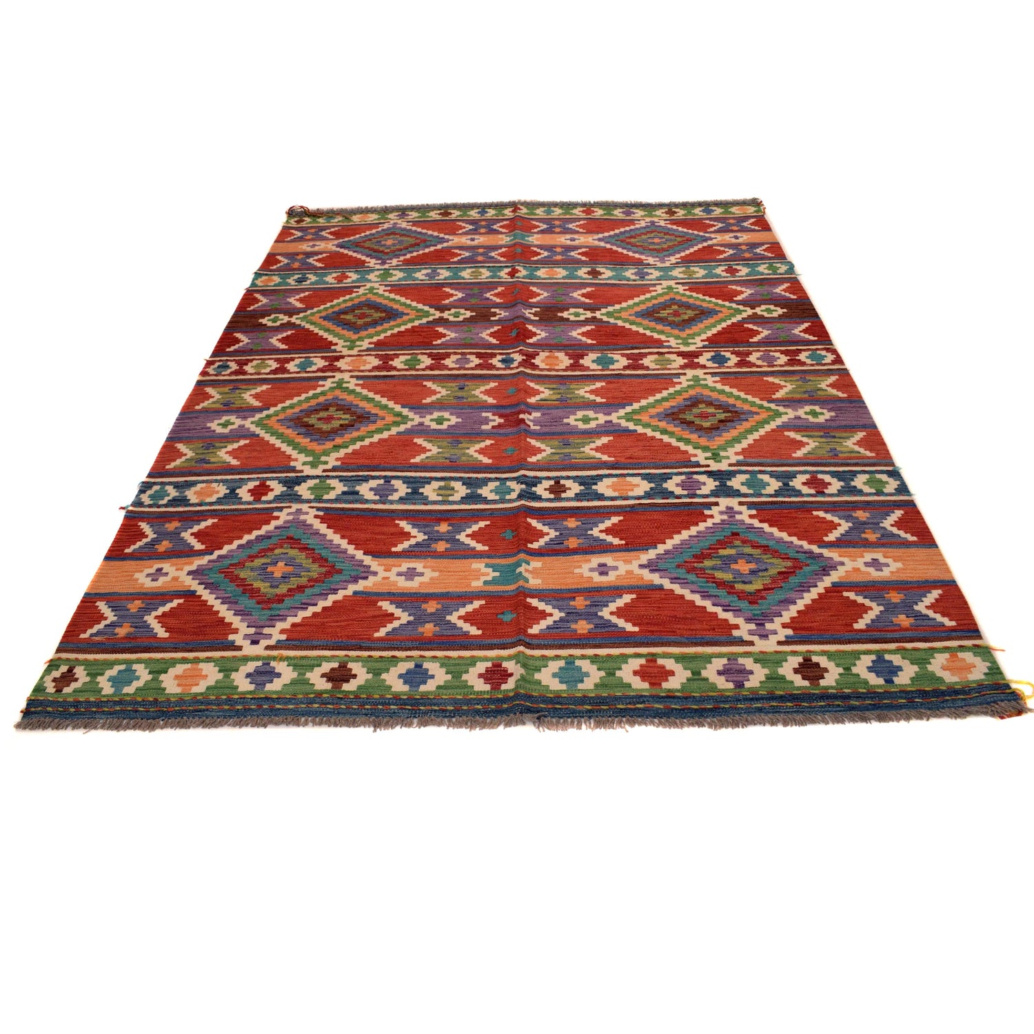 Handmade Vegetable Kilim 5' 10" x 7' 11" (ft) - No. P34343