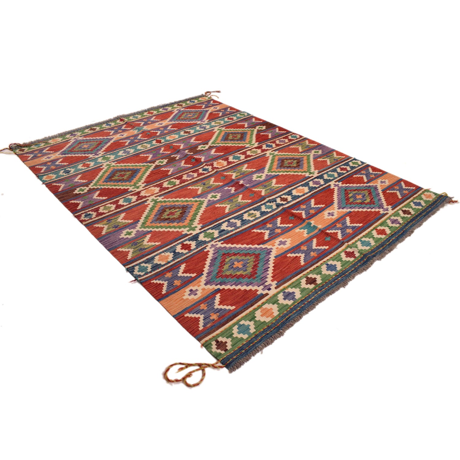 Handmade Vegetable Kilim 5' 10" x 7' 11" (ft) - No. P34343