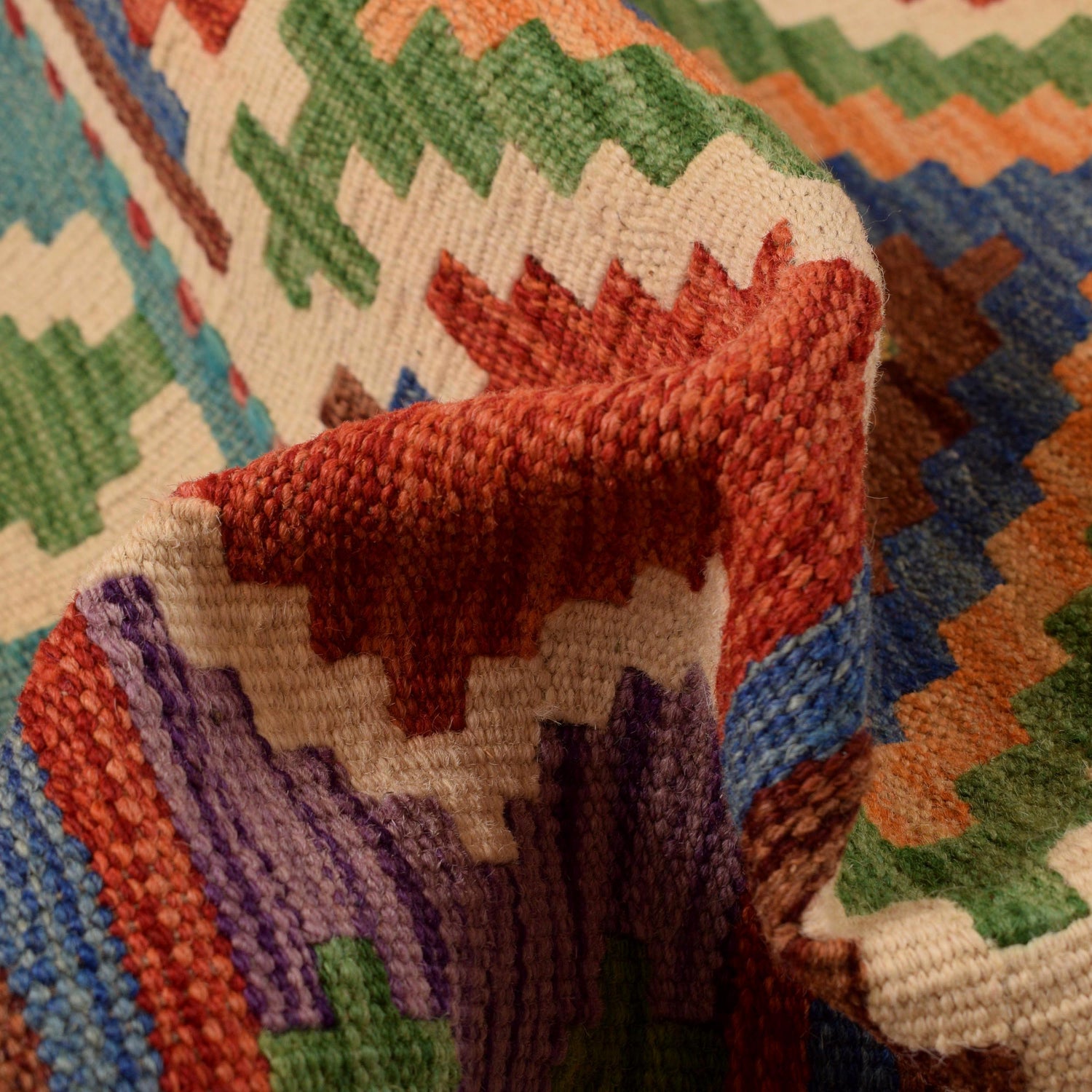 Handmade Vegetable Kilim 5' 10" x 7' 11" (ft) - No. P34343