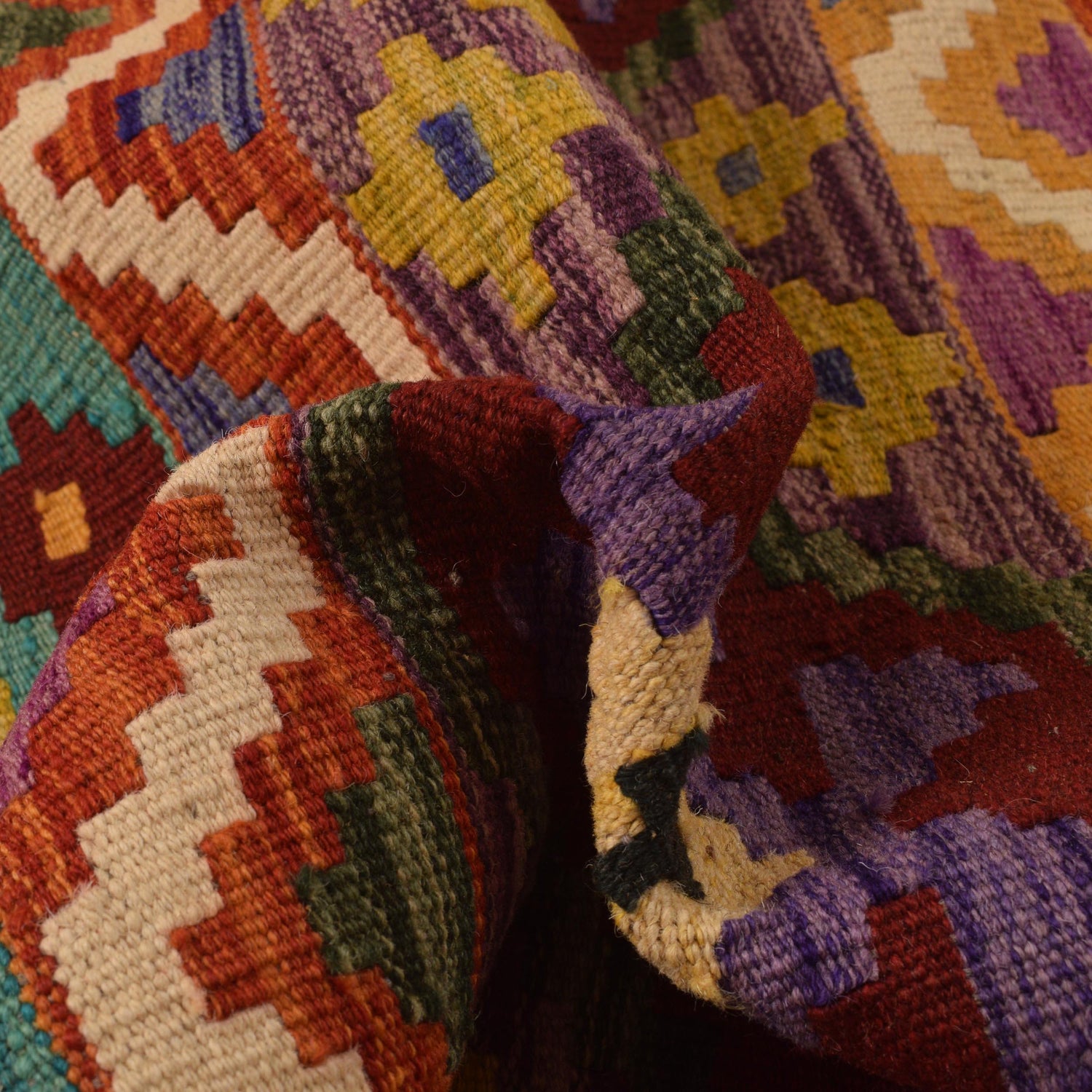 Handmade Vegetable Kelim 6' 0" x 8' 2" (ft) - No. P34347