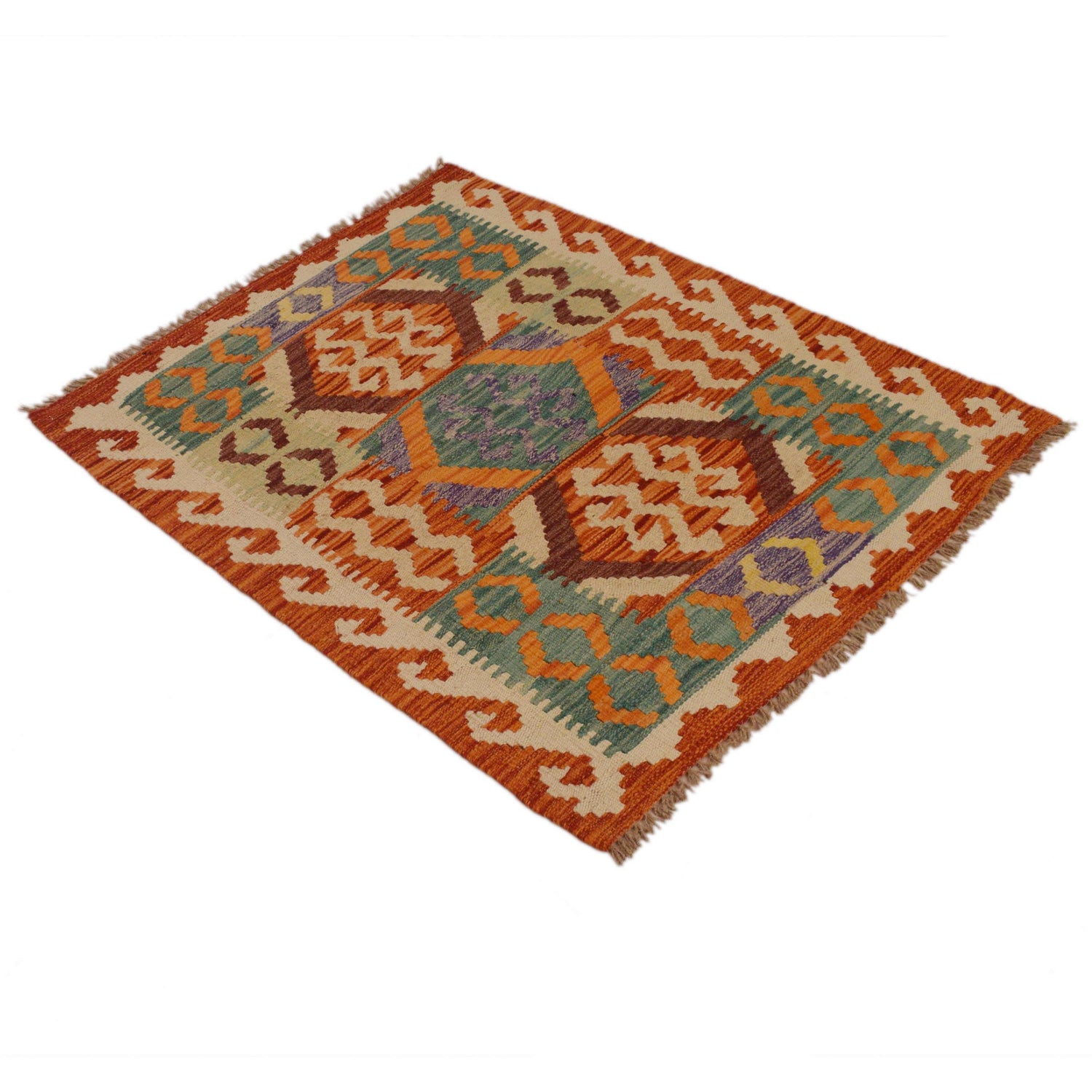 Handmade Vegetable Kelim 2' 9" x 3' 9" (ft) - No. P34892