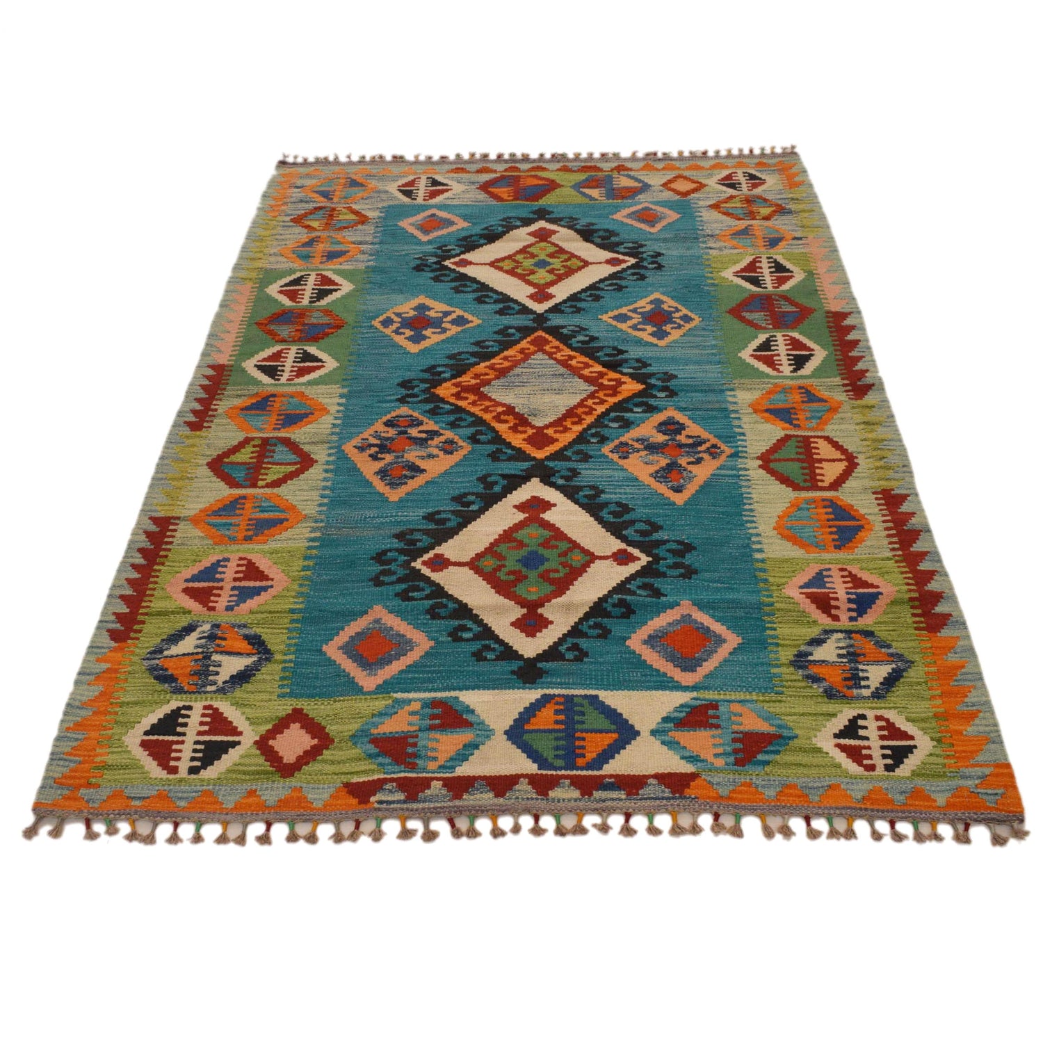 Handmade Vegetable Kilim 3' 11" x 5' 9" (ft) - No. P34895