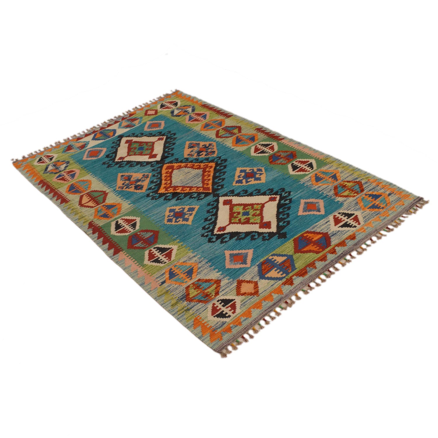 Handmade Vegetable Kilim 3' 11" x 5' 9" (ft) - No. P34895