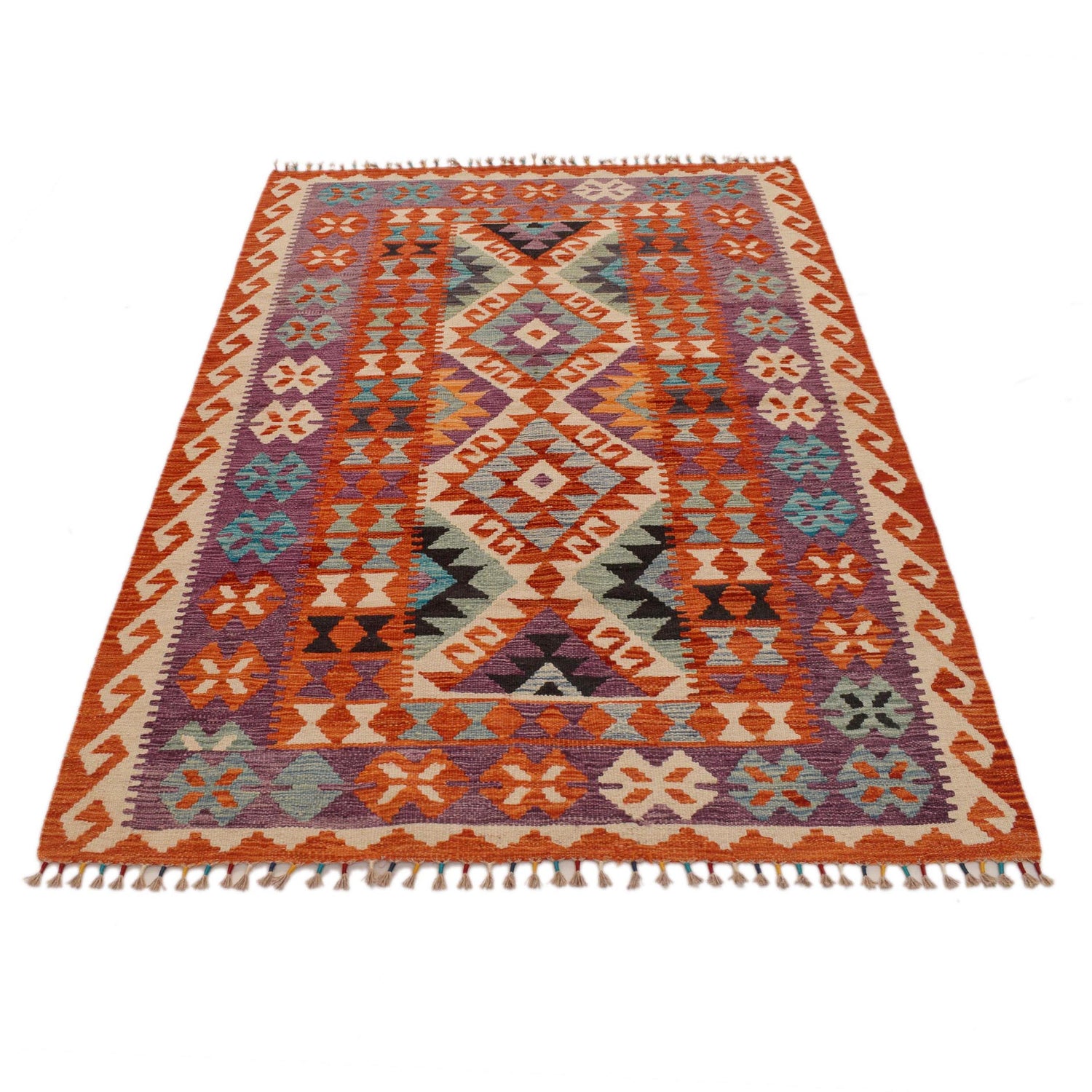 Handmade Vegetable Kilim 4' 0" x 6' 1" (ft) - No. P34900