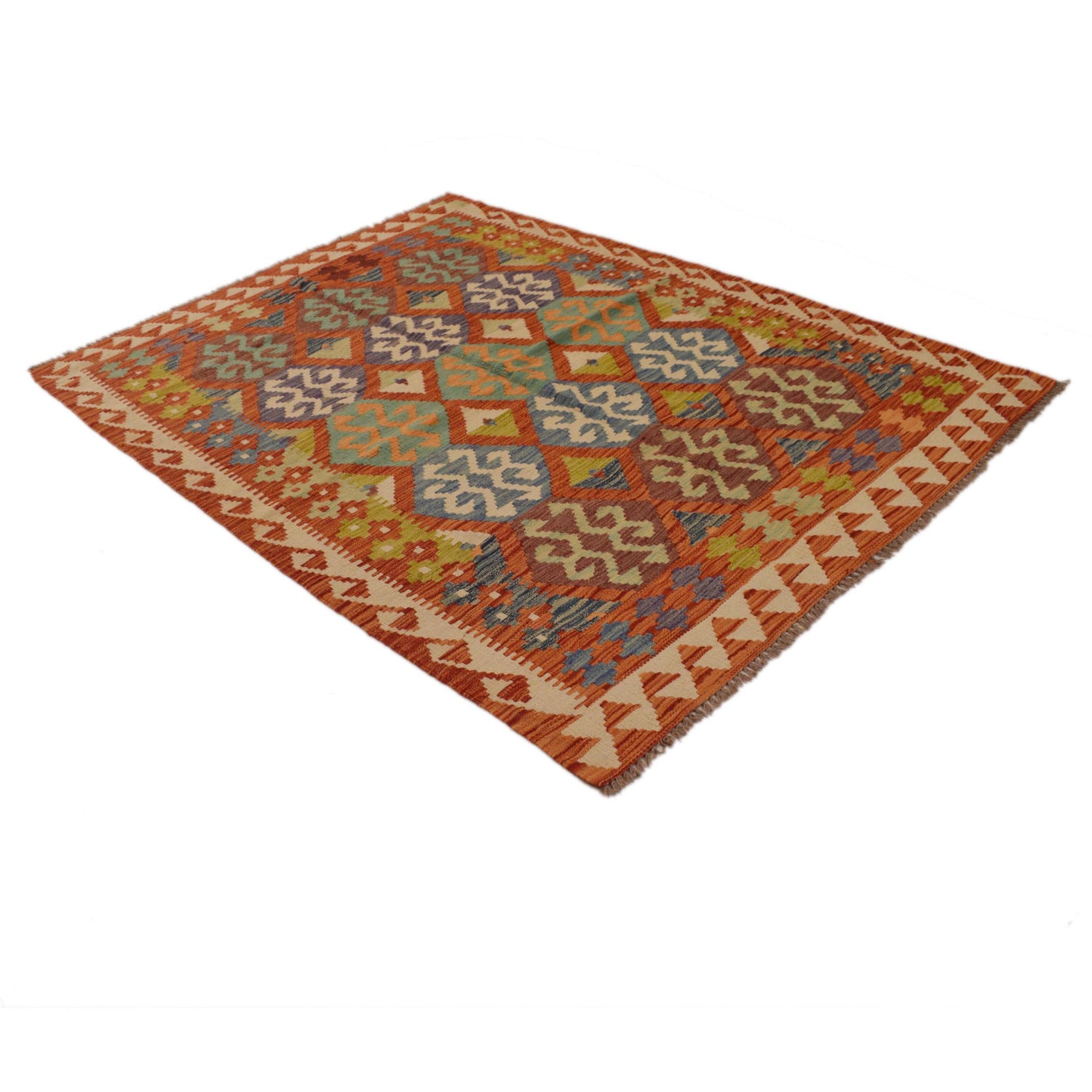 Handmade Vegetable Kilim 5' 1" x 6' 9" (ft) - No. P34912