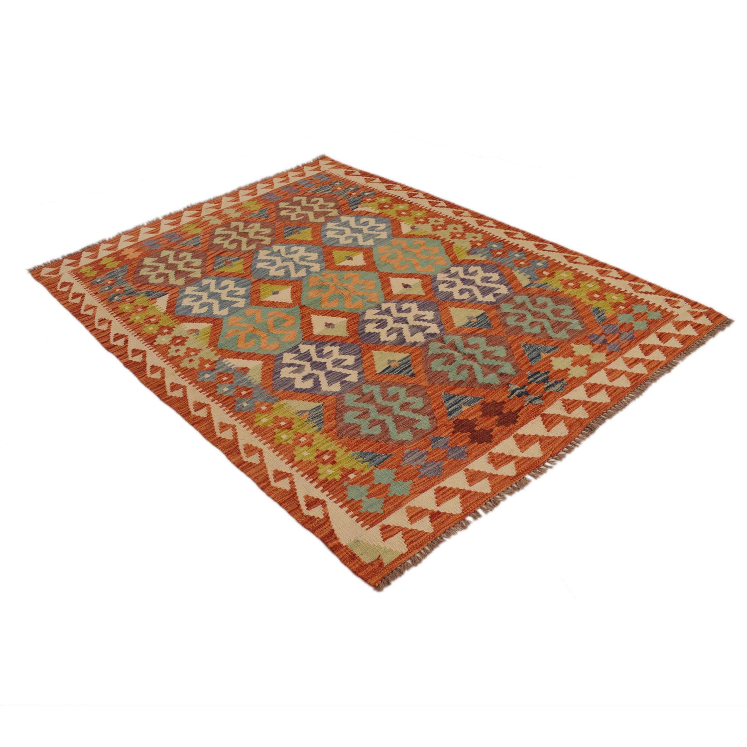 Handmade Vegetable Kilim 5' 1" x 6' 9" (ft) - No. P34912