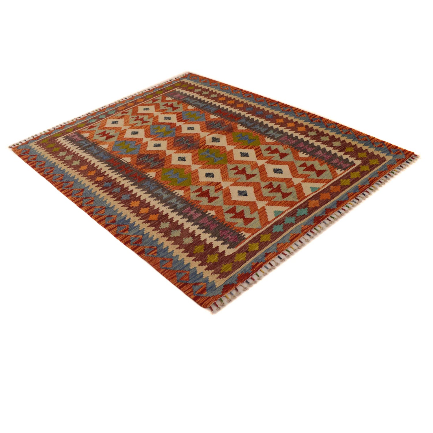 Handmade Vegetable Kelim 5' 1" x 6' 2" (ft) - No. P34913