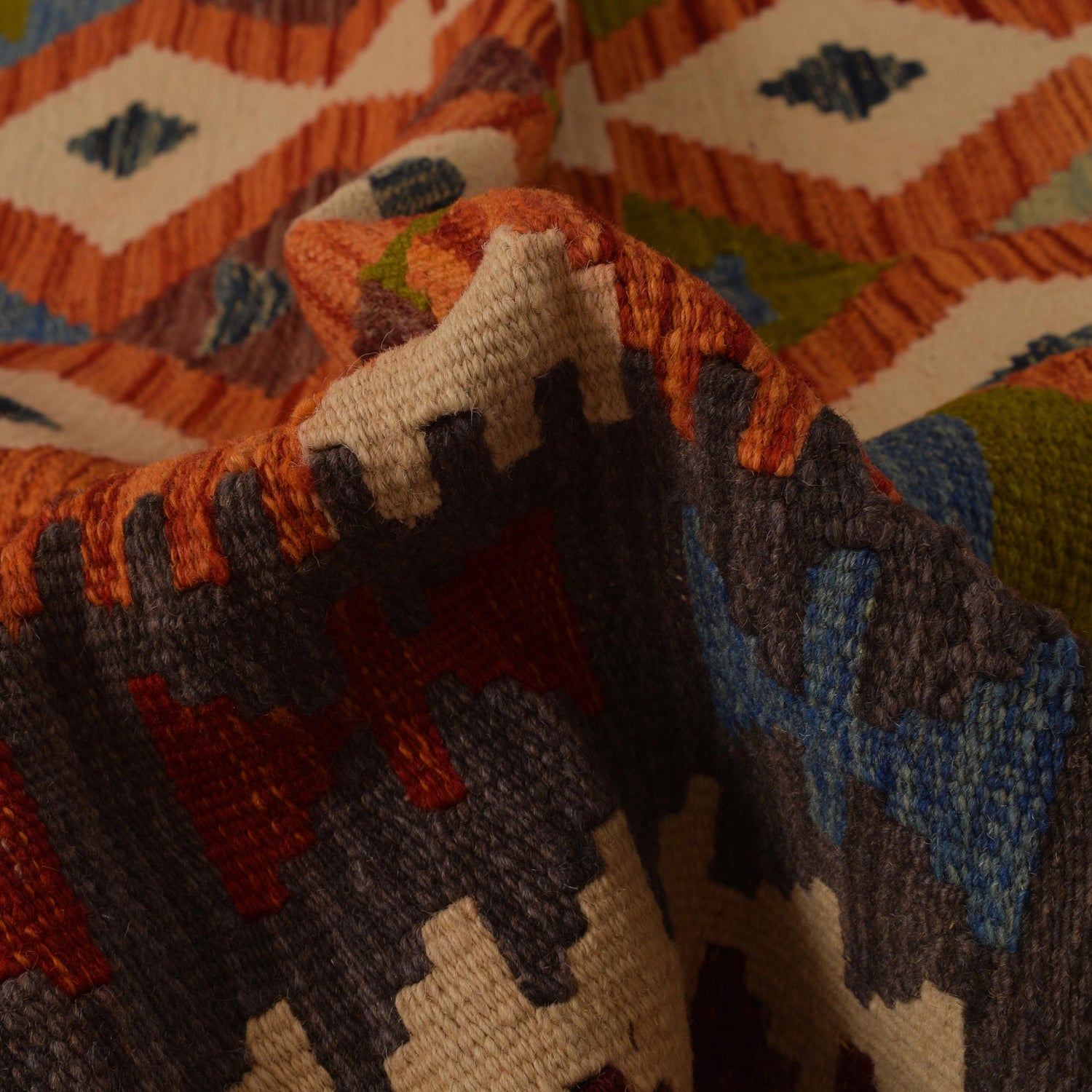 Handmade Vegetable Kelim 5' 1" x 6' 2" (ft) - No. P34913