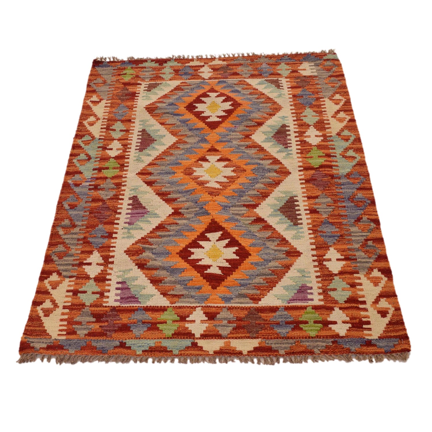 Handmade Vegetable Kilim 2' 9" x 4' 3" (ft) - No. P34914
