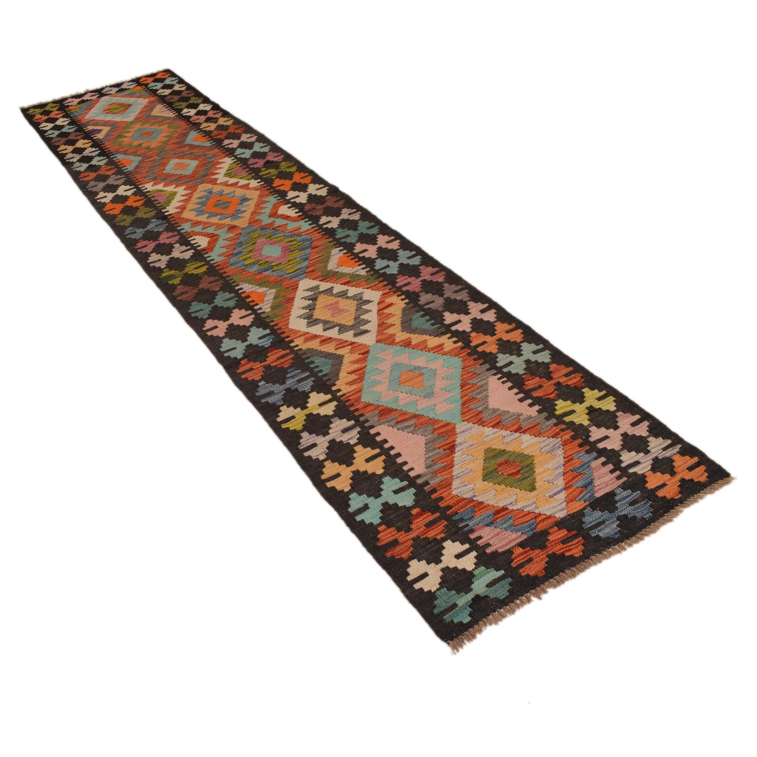 Vegetable Kilim Runner 2' 3" x 9' 10" (ft) - No. P34918