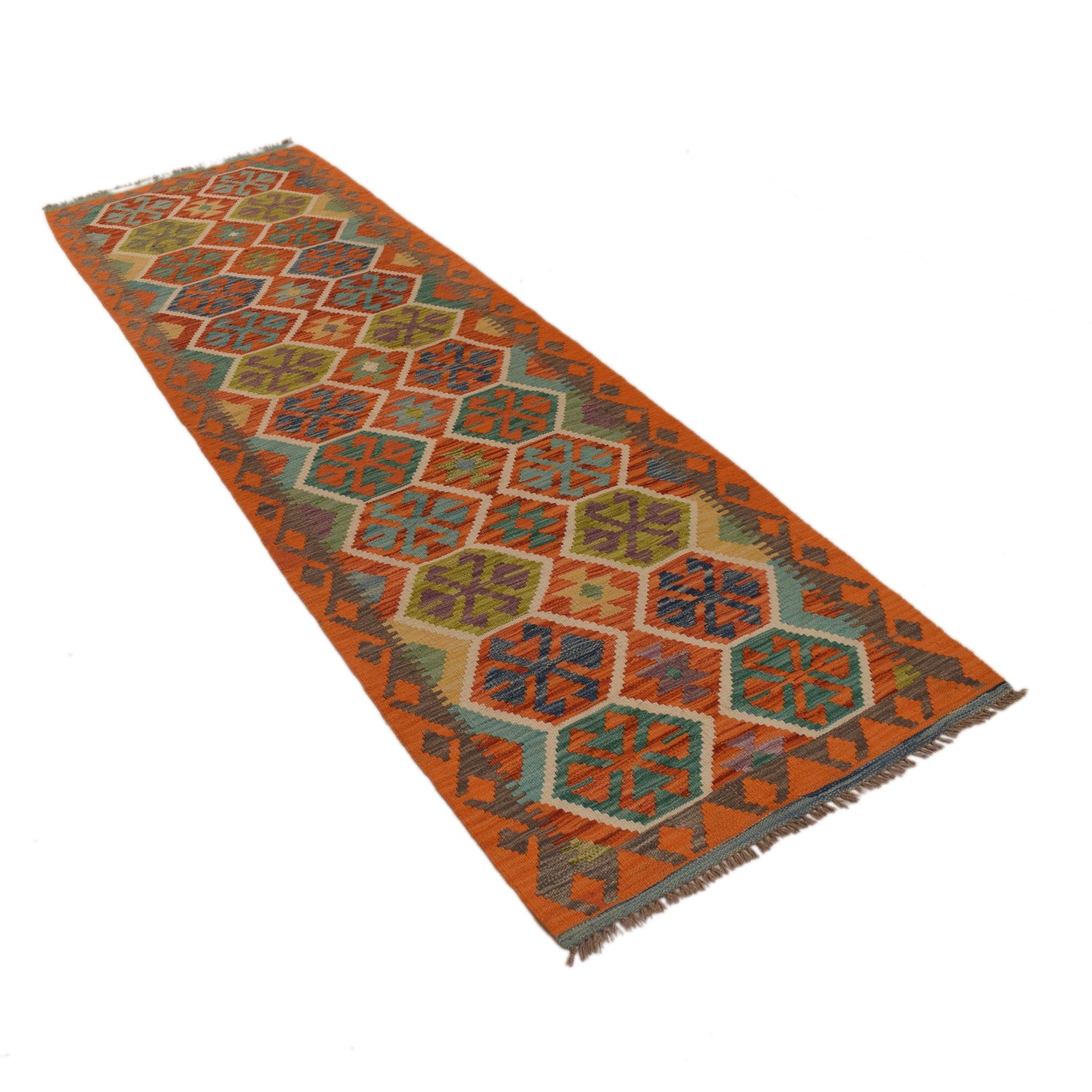 Vegetable Kelim Runner 2' 9" x 9' 6" (ft) - No. P34922