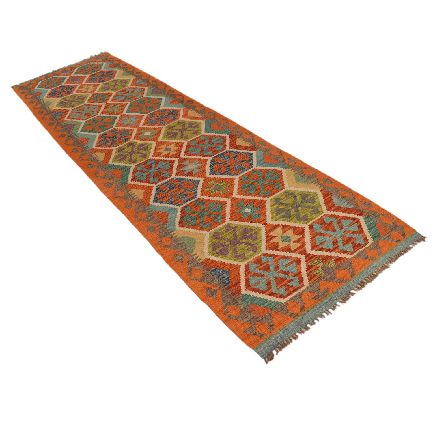Vegetable Kelim Runner 2' 9" x 9' 6" (ft) - No. P34922