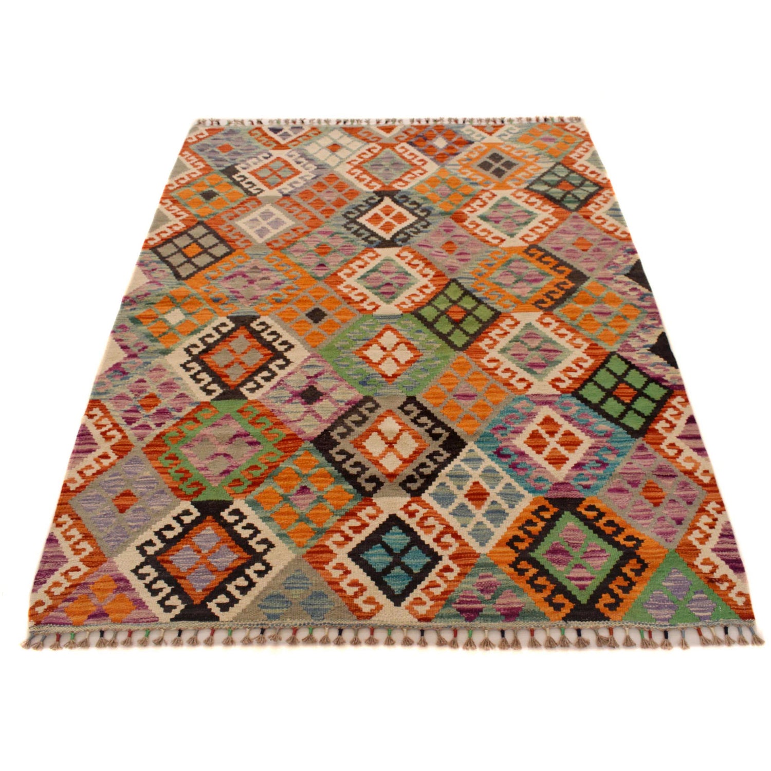 Handmade Vegetable Kilim 4' 5" x 5' 9" (ft) - No. P34931
