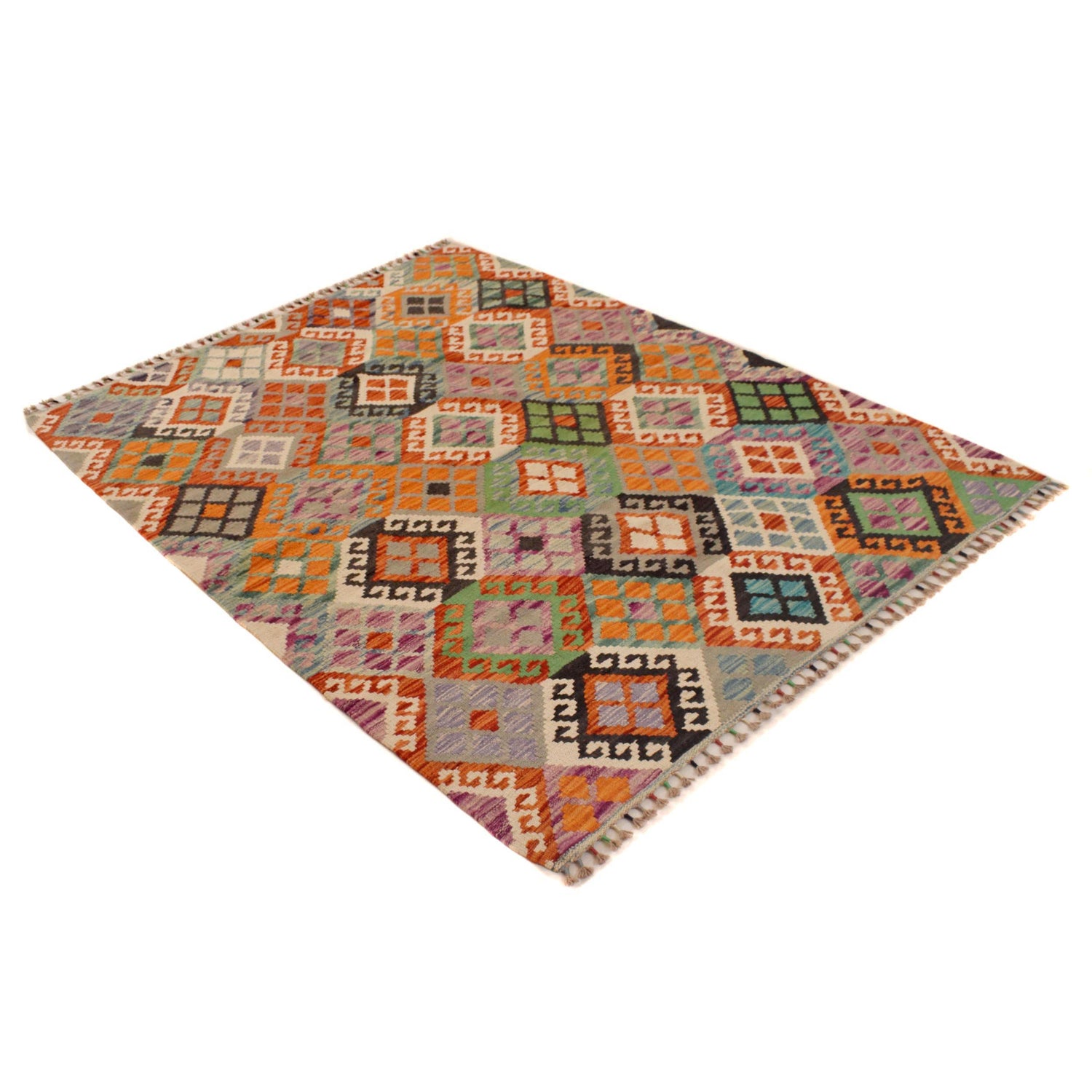 Handmade Vegetable Kilim 4' 5" x 5' 9" (ft) - No. P34931