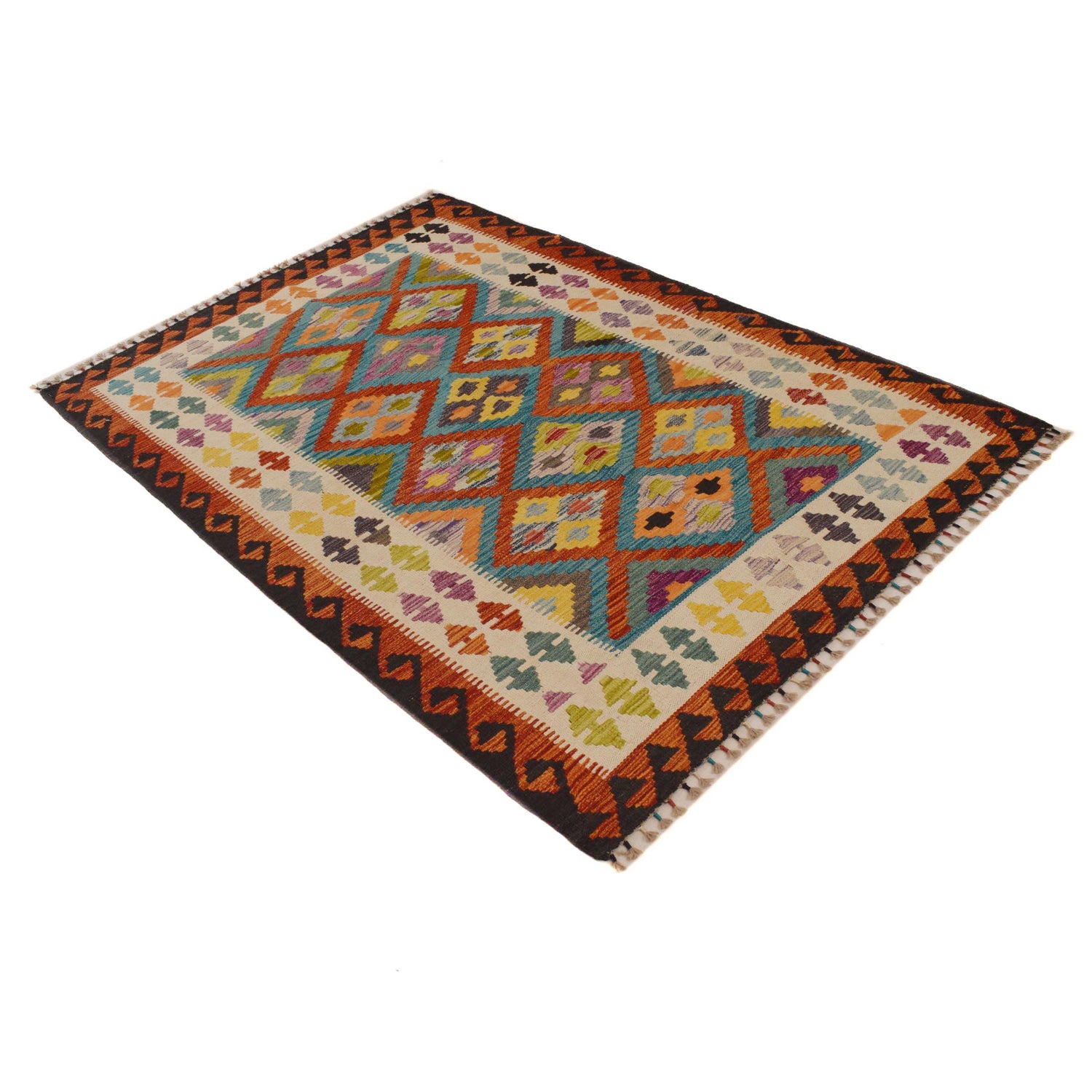 Handmade Vegetable Kilim 4' 0" x 5' 11" (ft) - No. P34932