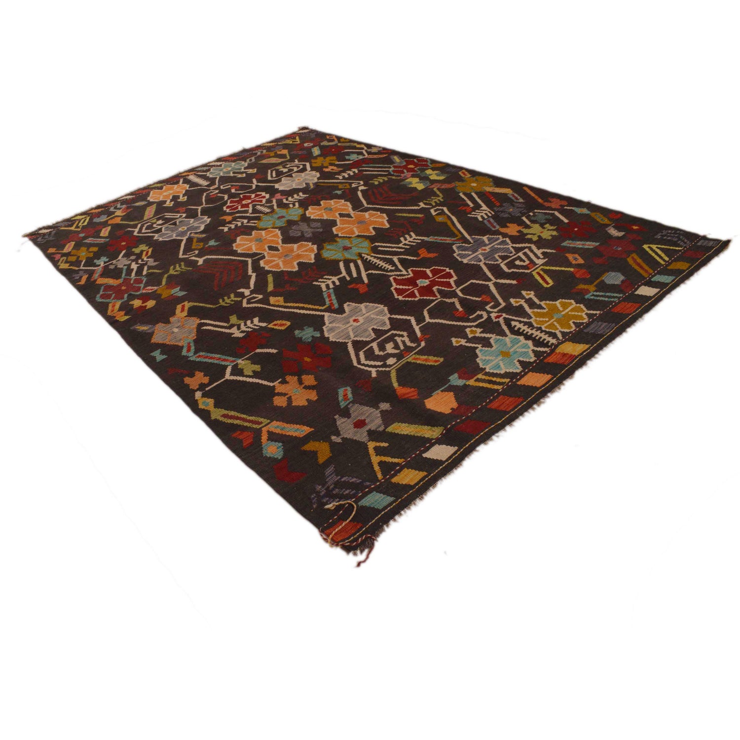 Handmade Vegetable Kilim 6' 9" x 9' 8" (ft) - No. P34955