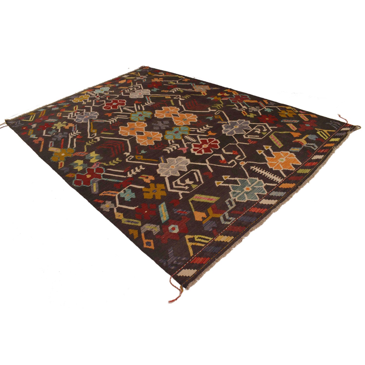 Handmade Vegetable Kilim 6' 9" x 9' 8" (ft) - No. P34955
