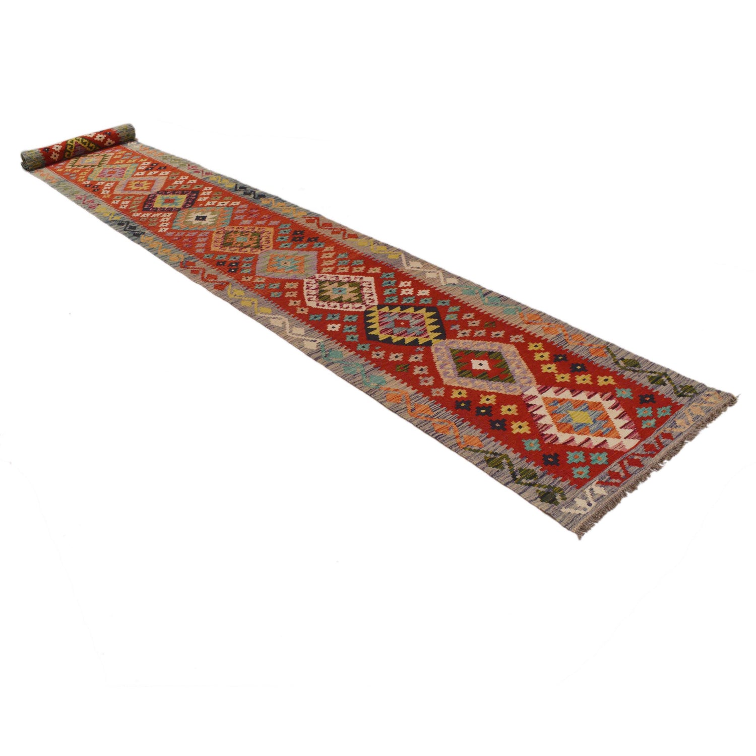 Vegetable Kilim Runner 2' 6" x 22' 0" (ft) - No. P34956