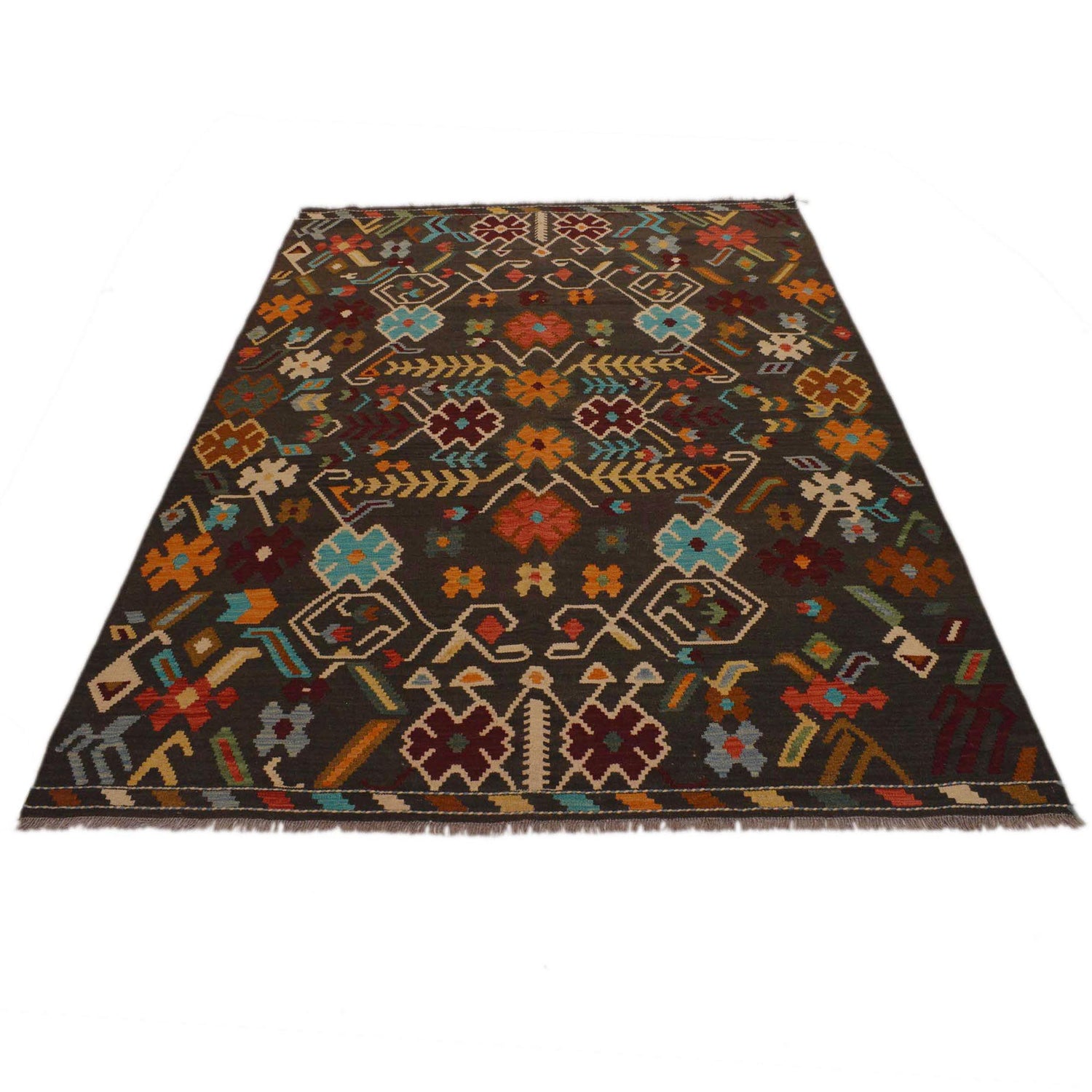 Handmade Vegetable Kilim 5' 11" x 8' 5" (ft) - No. P34959