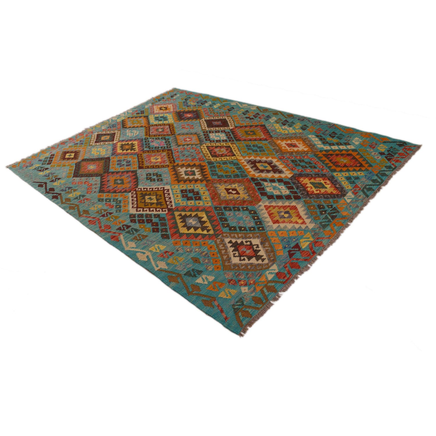 Handmade Vegetable Kelim 6' 1" x 7' 11" (ft) - No. P34960