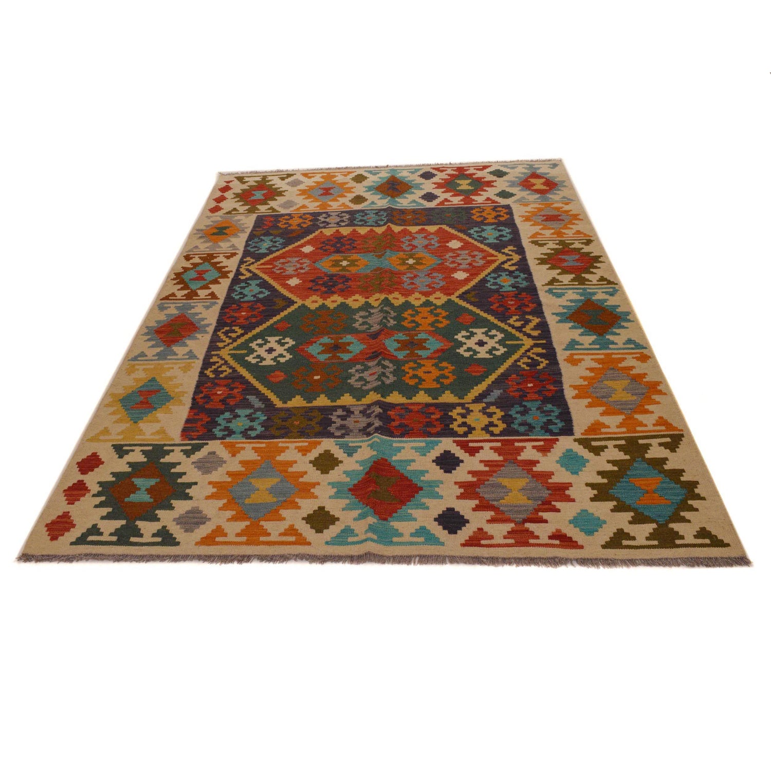 Handmade Vegetable Kilim 5' 10" x 8' 3" (ft) - No. P34961