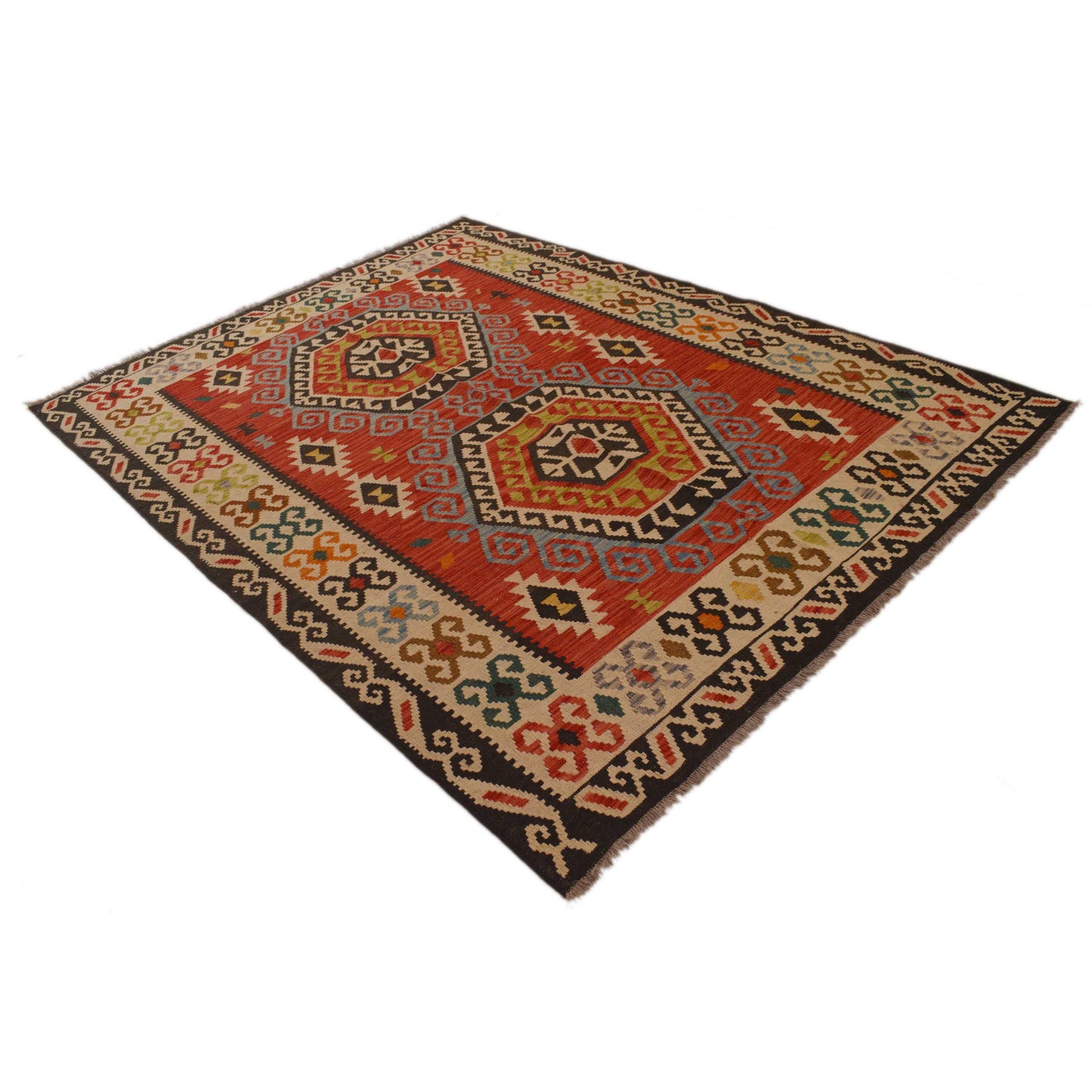 Handmade Vegetable Kelim 5' 10" x 7' 9" (ft) - No. P34962