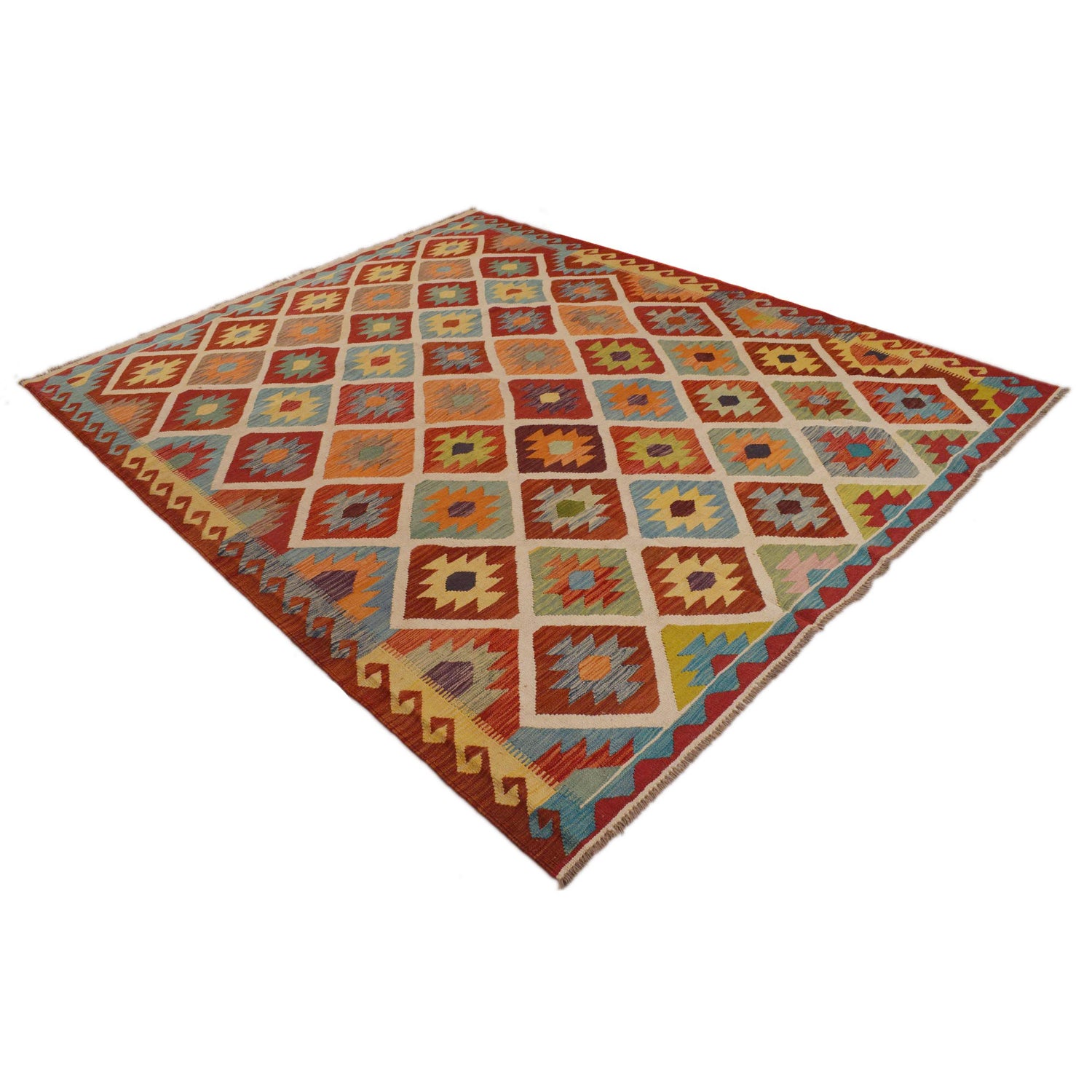 Handmade Vegetable Kelim 7' 11" x 9' 11" (ft) - No. P34965