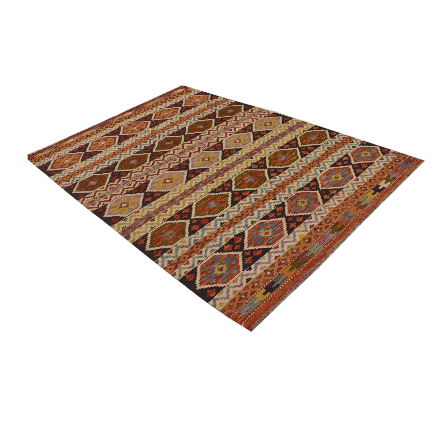 Handmade Vegetable Kilim 4' 11 x 7' 0 (ft) - No. P34967