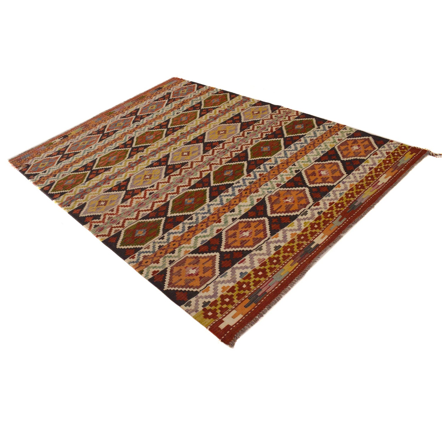 Handmade Vegetable Kilim 4' 11 x 7' 0 (ft) - No. P34967
