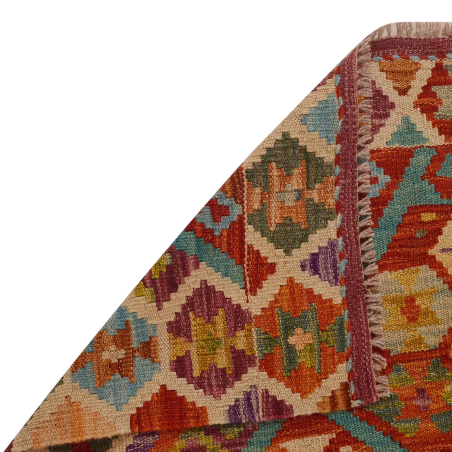 Handmade Vegetable Kelim 3' 3"  x 4' 9" (ft) - No. P34970