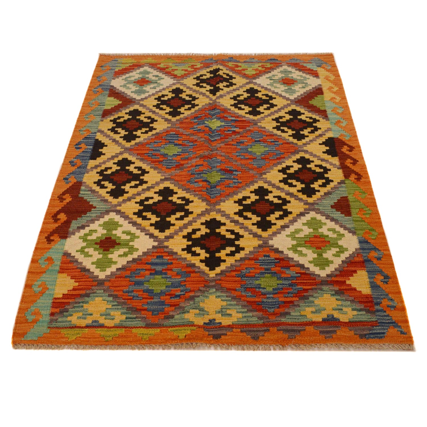 Handmade Vegetable Kilim 3' 5"  x 5' 1" (ft) - No. P34975