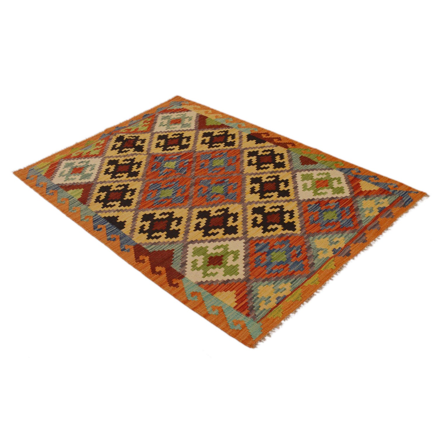 Handmade Vegetable Kilim 3' 5"  x 5' 1" (ft) - No. P34975