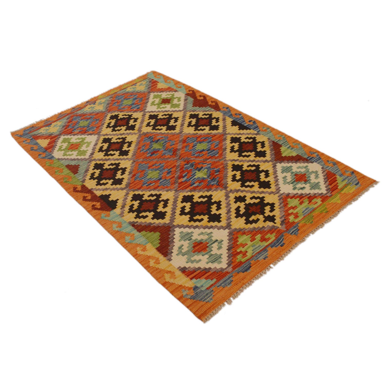 Handmade Vegetable Kilim 3' 5"  x 5' 1" (ft) - No. P34975