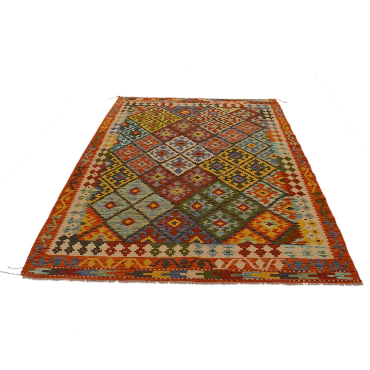 Handmade Vegetable Kilim 5' 9" x 8' 3" (ft) - No. P34978
