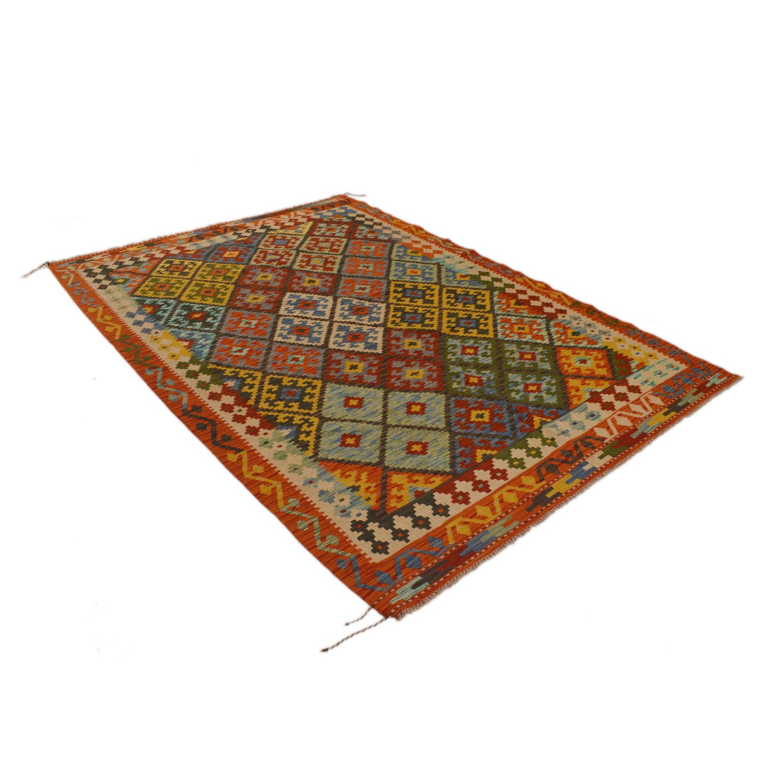 Handmade Vegetable Kilim 5' 9" x 8' 3" (ft) - No. P34978