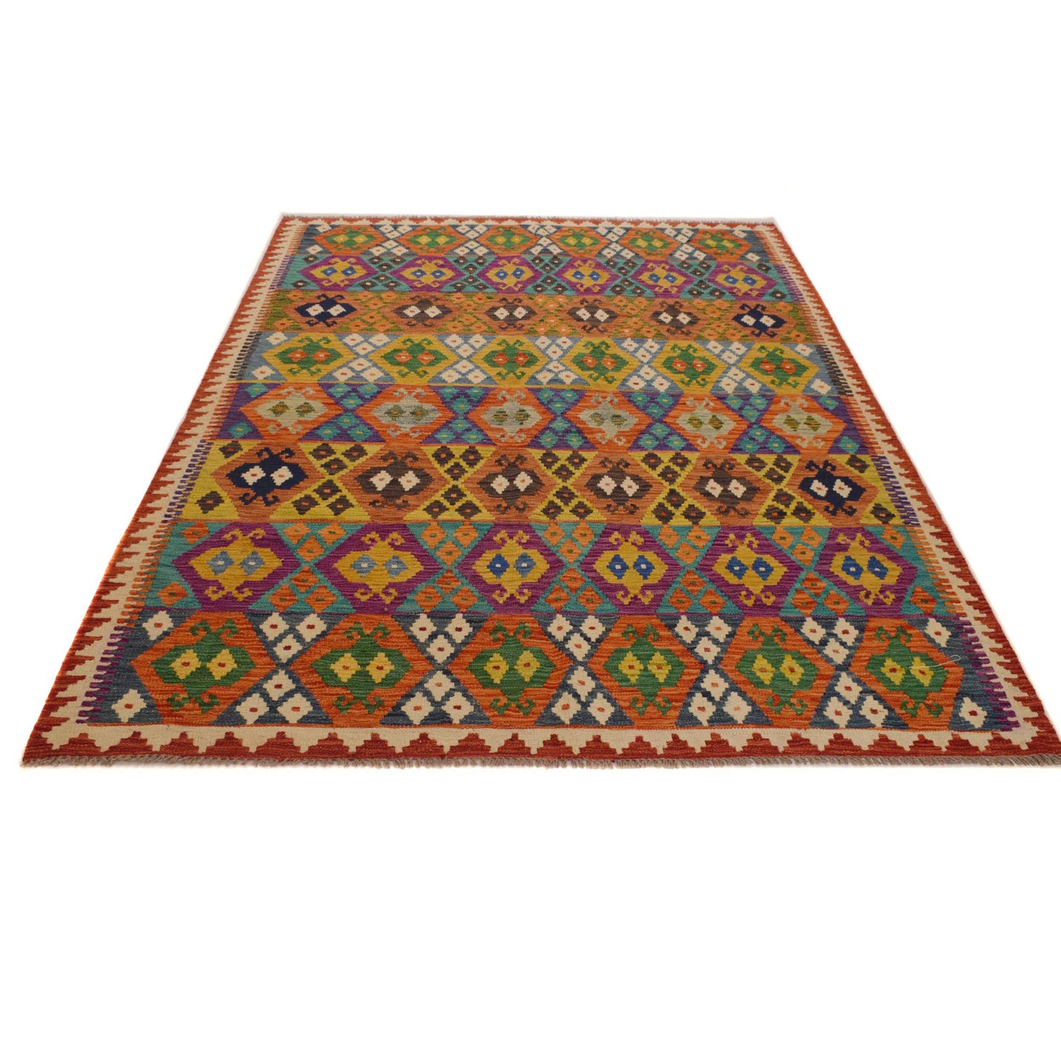 Handmade Vegetable Kilim 6' 0" x 8' 2" (ft) - No. P34983