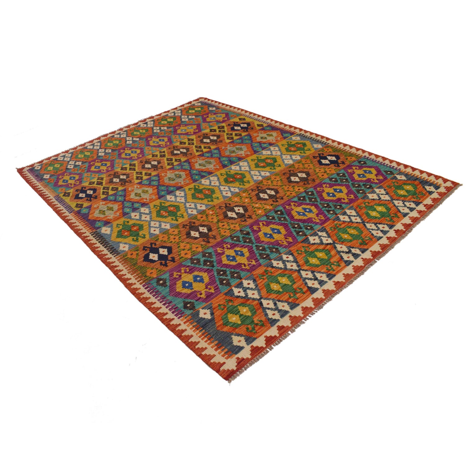 Handmade Vegetable Kilim 6' 0" x 8' 2" (ft) - No. P34983