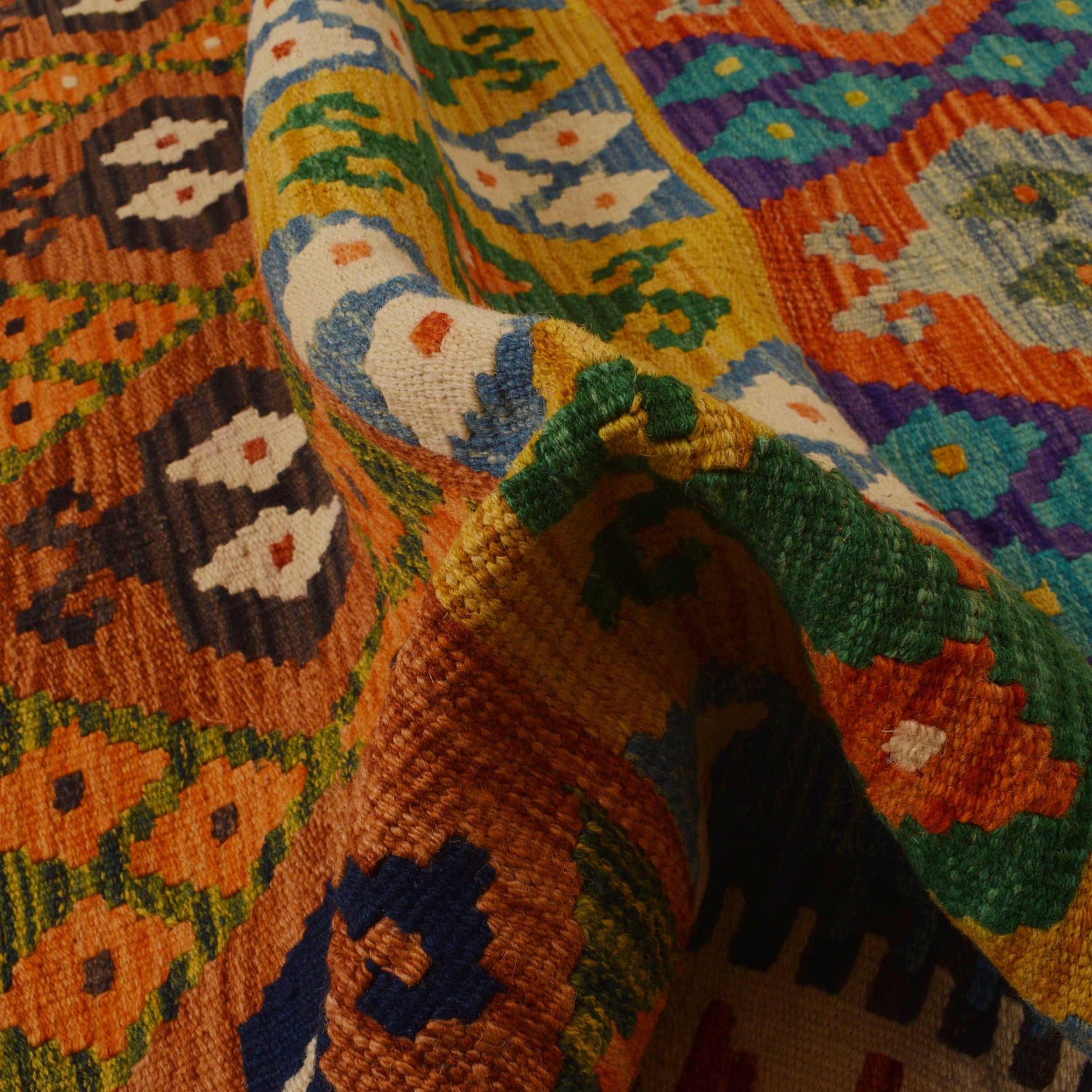 Handmade Vegetable Kilim 6' 0" x 8' 2" (ft) - No. P34983