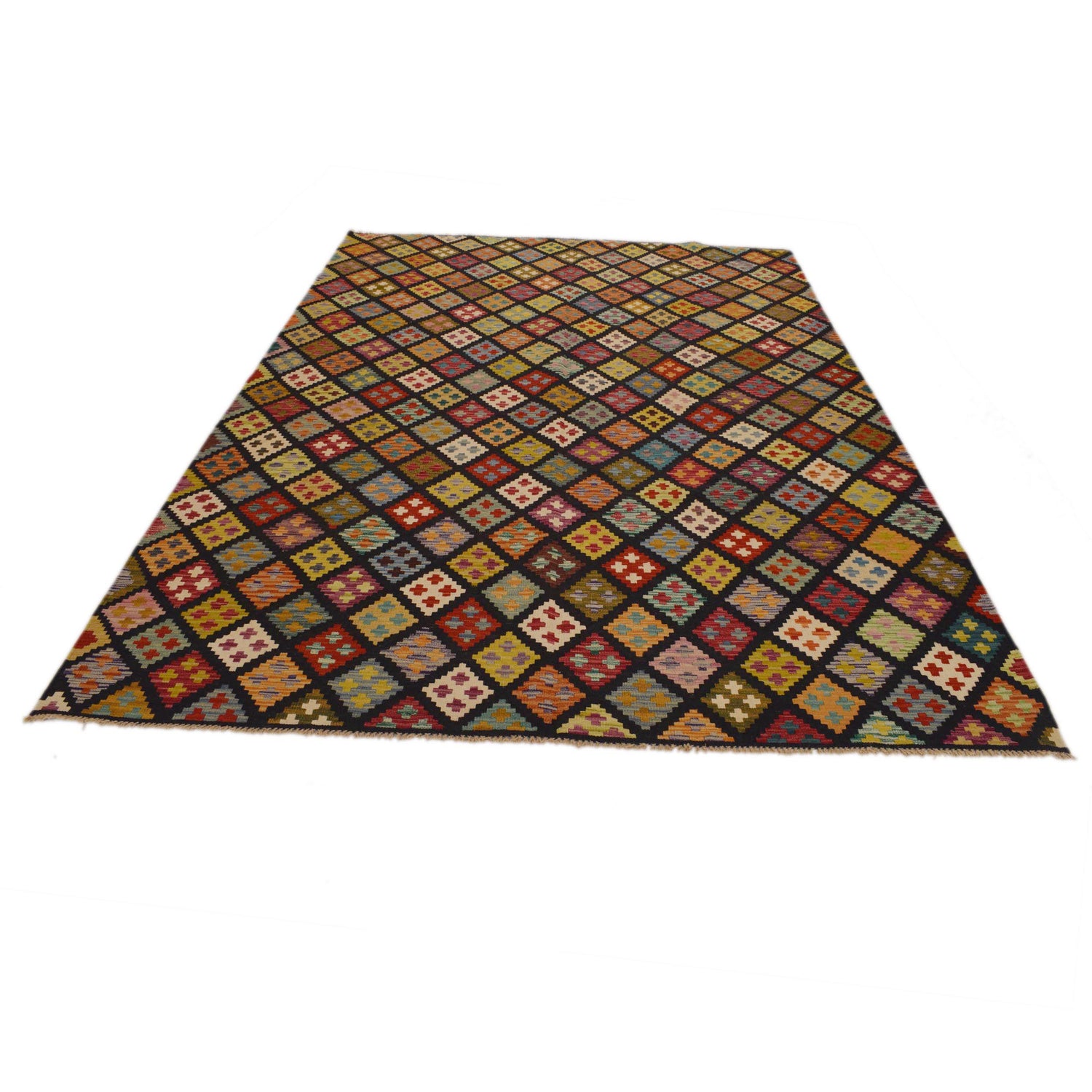 Handmade Vegetable Kilim 6' 8" x 9' 8" (ft) - No. P34984