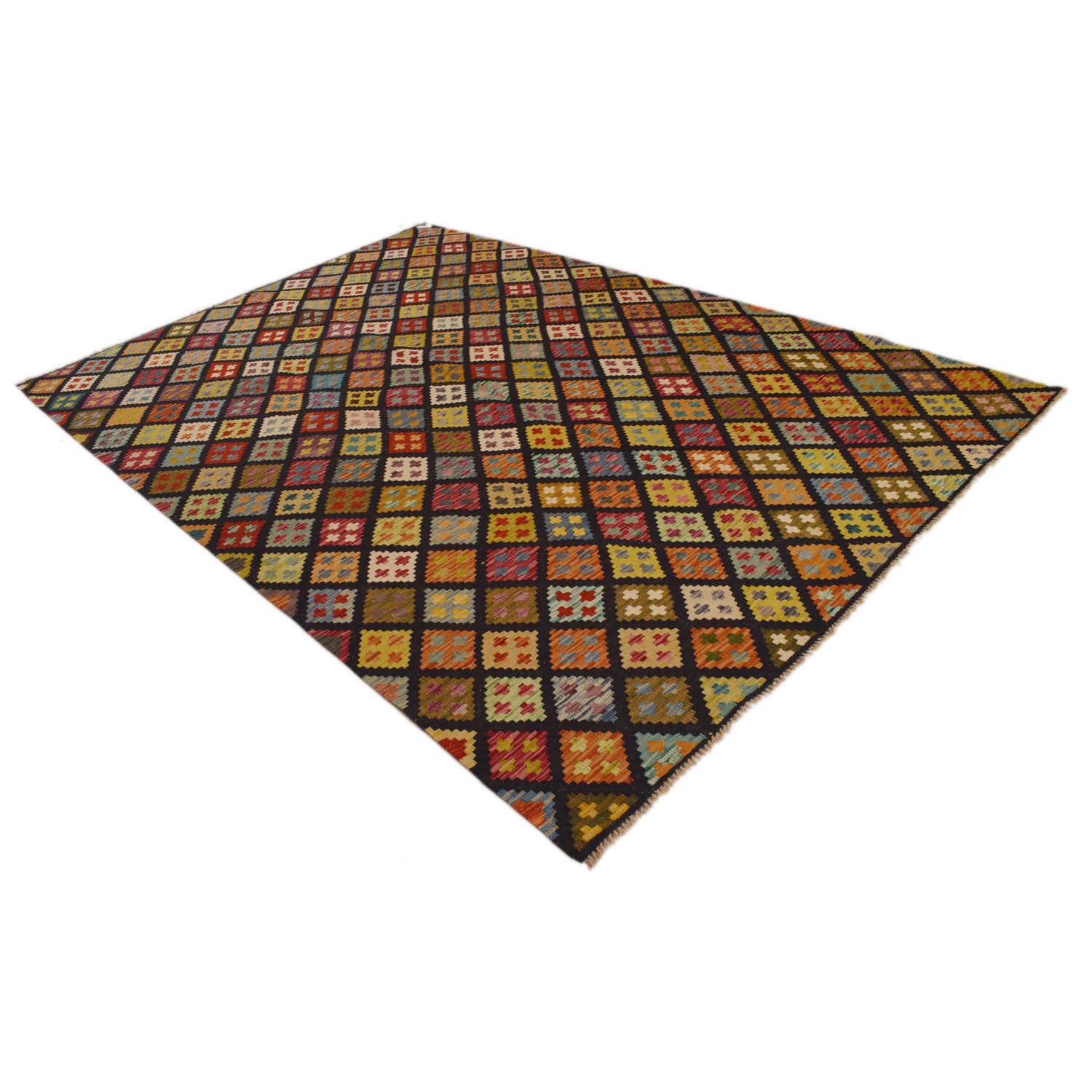 Handmade Vegetable Kilim 6' 8" x 9' 8" (ft) - No. P34984