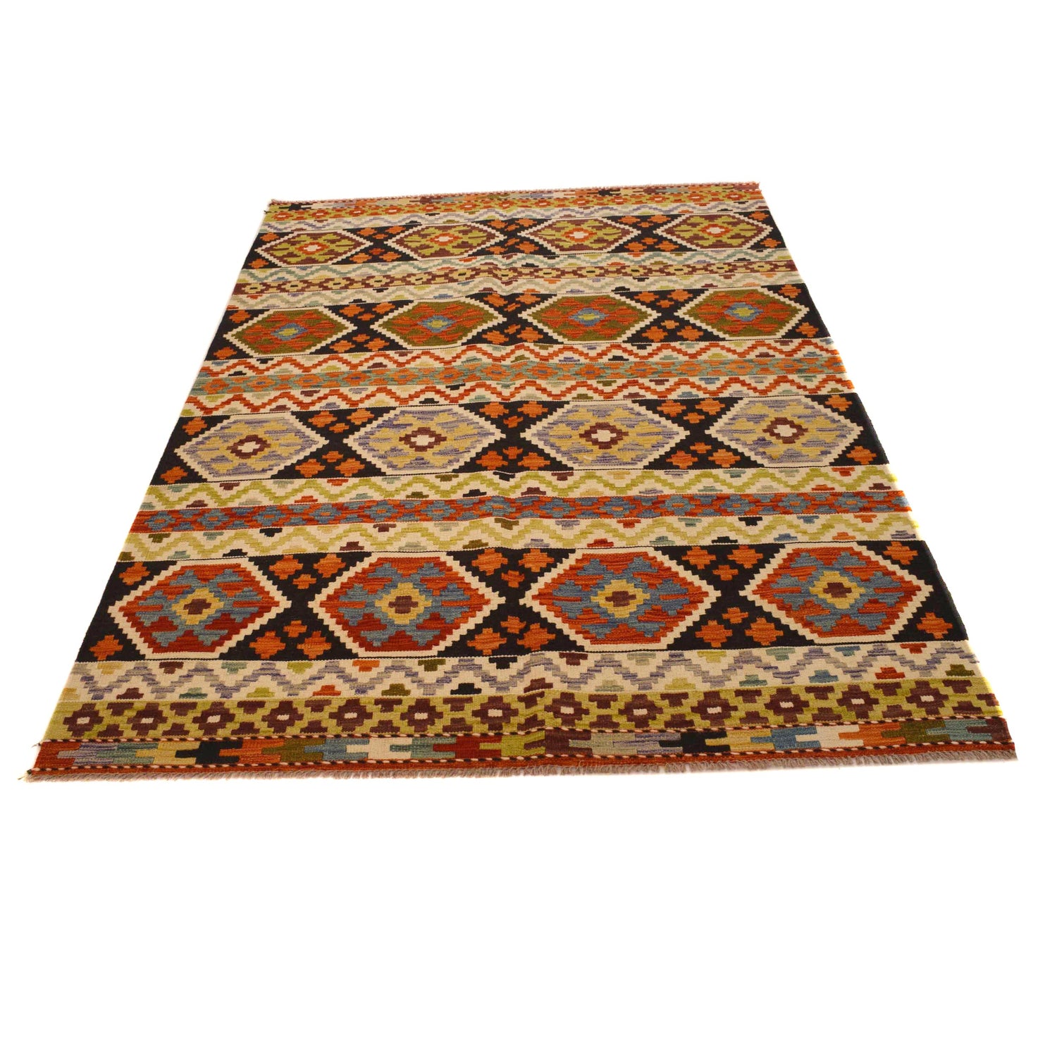 Handmade Vegetable Kilim 4' 10 x 7' 6 (ft) - No. P34988